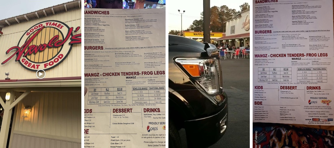 Arnold's Restaurant Menu