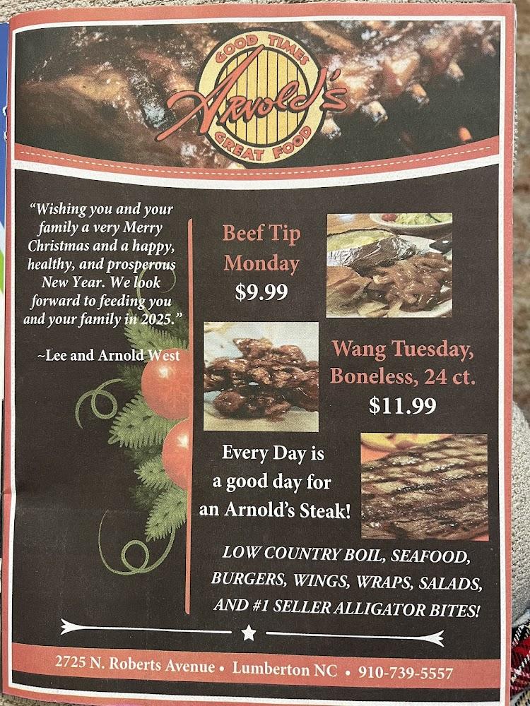 Arnold's Restaurant Menu image 3
