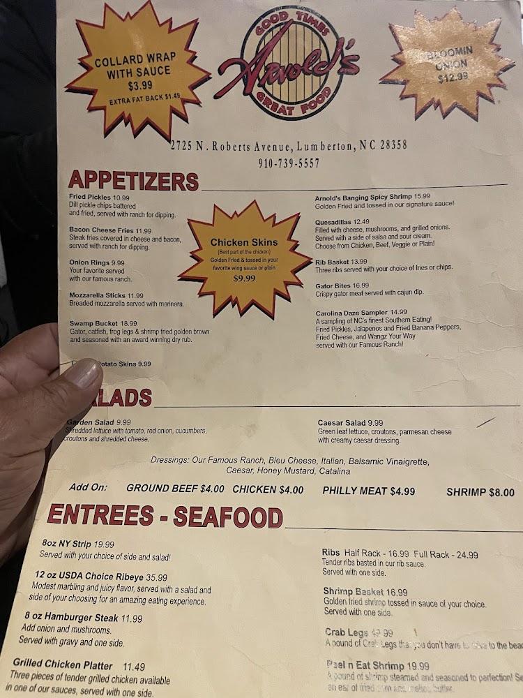 Arnold's Restaurant Menu image 4
